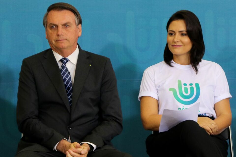 O presidente Jair Bolsonaro e a primeira-dama Michelle Bolsonaro, participam da cerimônia de comemoração ao Dia Internacional do Voluntariado