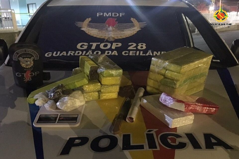 Trio é preso com 20 kg de drogas