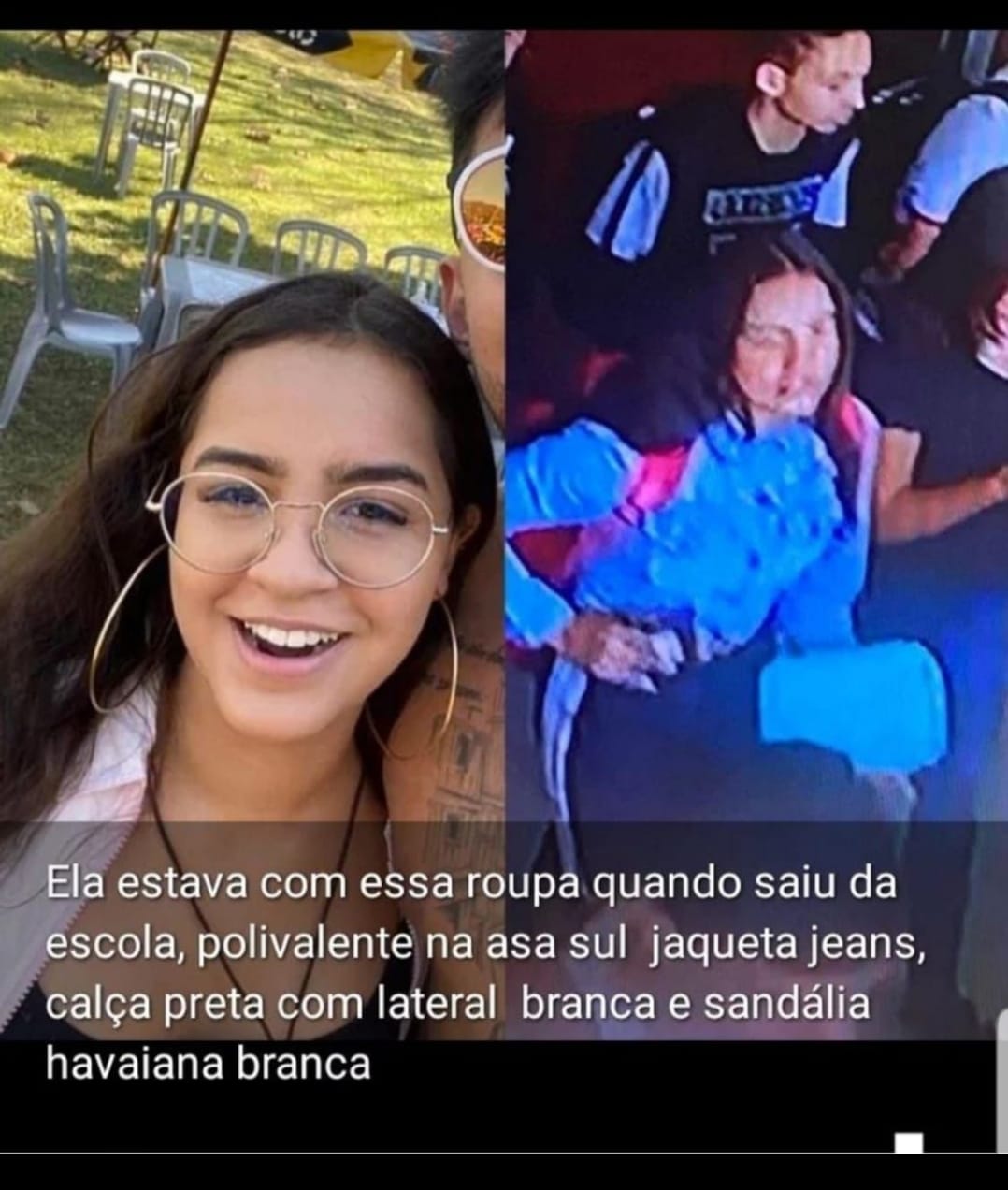 garota de 13 anos desaparece após sair da escola na asa sul na última